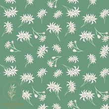 Load image into Gallery viewer, Australiana Fabrics Fabric Premium Woven Cotton sateen 150gsm / 1 Metre Flannel Flowers on Green
