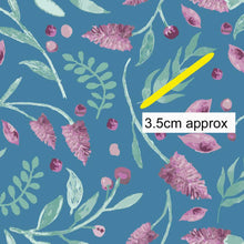 Load image into Gallery viewer, Australiana Fabrics Fabric Premium Woven Cotton Sateen 150gsm / 1 Metre Mulla Mulla on Blue
