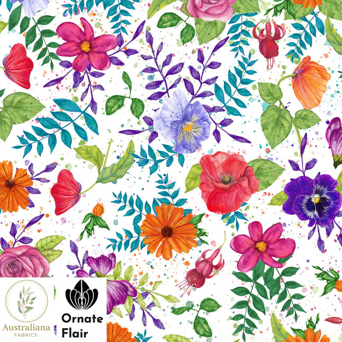 Australiana Fabrics Fabric Pressed Flowers by Ornate Flair