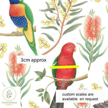 将图片加载到图库查看器，Australiana Fabrics Fabric Rainbow Lorikeet, King Parrot &amp; Galah
