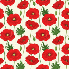 将图片加载到图库查看器，Australiana Fabrics Fabric Red Poppy Fabric
