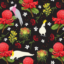 Load image into Gallery viewer, Australiana Fabrics Fabric Roll 1 Metre / Premium woven cotton sateen 150gsm Wild Australian Birds Fabric

