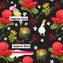 将图片加载到图库查看器，Australiana Fabrics Fabric Roll 1 Metre / Premium woven cotton sateen 150gsm Wild Australian Birds Fabric
