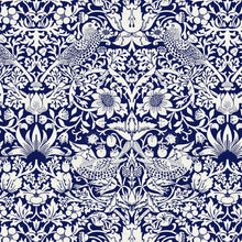 Load image into Gallery viewer, Australiana Fabrics Fabric Strawberry Thief William Morris Blue &amp; White
