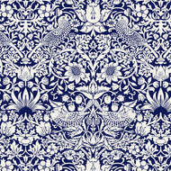 Australiana Fabrics Fabric Strawberry Thief William Morris Blue & White