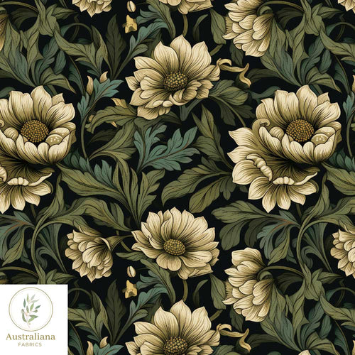 Australiana Fabrics Fabric Victorian Era Vintage Floral V