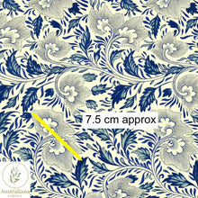 Load image into Gallery viewer, Australiana Fabrics Fabric Vintage Blue Flowers Soft Furnishings &amp; Upholstery Fabric
