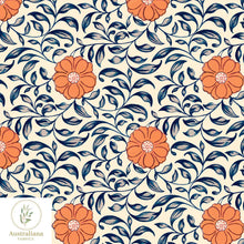 Load image into Gallery viewer, Australiana Fabrics Fabric Vintage Orange Flower Twist
