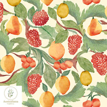 Load image into Gallery viewer, Australiana Fabrics Fabric Watercolour Fruit Cream Interiors Fabric
