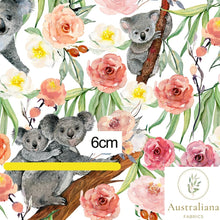 将图片加载到图库查看器，Australiana Fabrics Fabric Watercolour Koala Love, 50cm x 140cm
