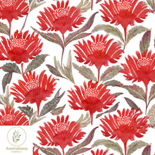 将图片加载到图库查看器，Australiana Fabrics Fabric Watercolour Waratahs
