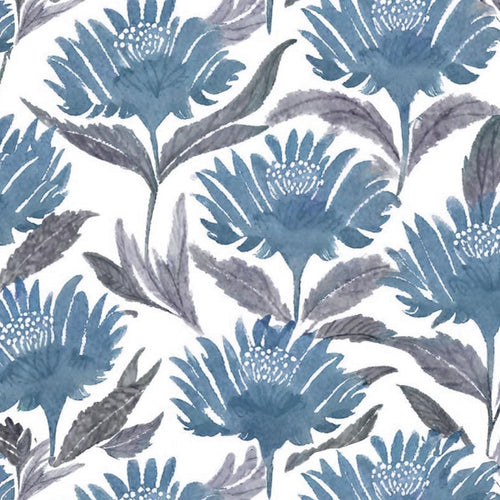 Australiana Fabrics Fabric Watercolour Waratahs Blue