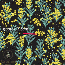 将图片加载到图库查看器，Australiana Fabrics Fabric Wattle on Black Upholstery
