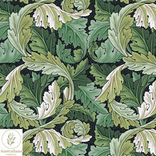 将图片加载到图库查看器，Australiana Fabrics Fabric William Morris Acanthus Fabric Green Drapery
