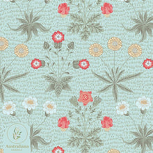 将图片加载到图库查看器，Australiana Fabrics Fabric William Morris Daisy Blue Upholstery
