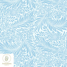 将图片加载到图库查看器，Australiana Fabrics Fabric William Morris Larkspur Blue
