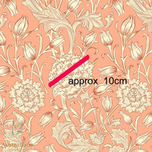 将图片加载到图库查看器，Australiana Fabrics Fabric William Morris Peach Floral Chrysanthemums
