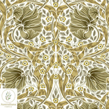 将图片加载到图库查看器，Australiana Fabrics Fabric William Morris Pimpernel Cream &amp; Gold
