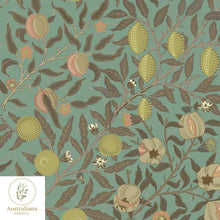 Load image into Gallery viewer, Australiana Fabrics Fabric William Morris Pomegranate Fruit ~ Green
