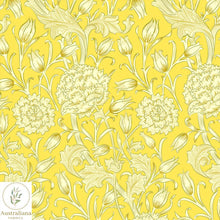 将图片加载到图库查看器，Australiana Fabrics Fabric William Morris Wild Tulips Yellow Upholstery
