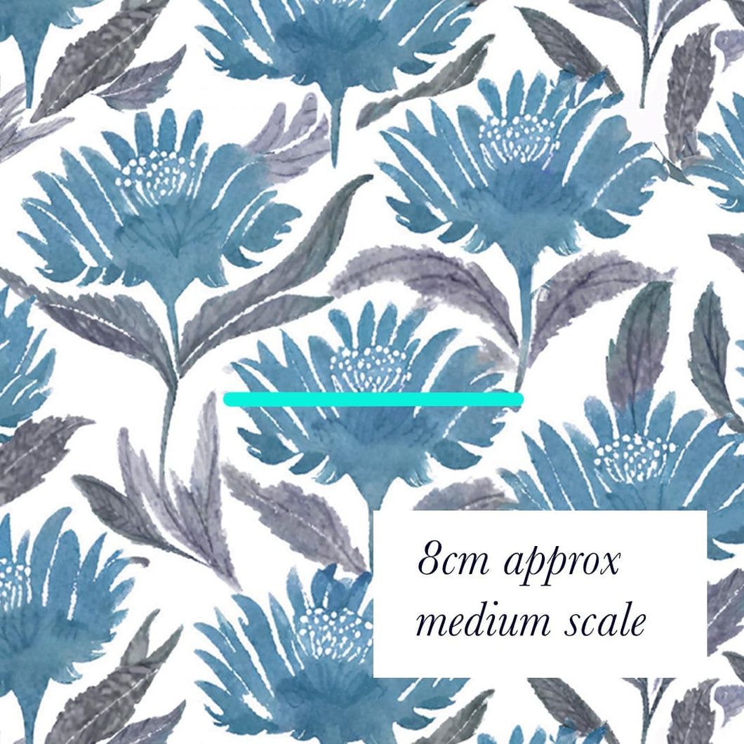 Australiana Fabrics Fabric Woven Cotton 150 / Length 1 metre (Cut Continuous) / medium Watercolour Waratahs Blue