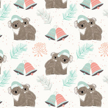 Load image into Gallery viewer, Australiana Fabrics Fabric Woven Cotton / Pastel Koala Christmas fabric by Amanda Joy
